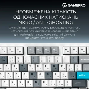 Клавіатура бездротова GamePro Asgard Drakkar Keychron Super Red Switch White (MK305WH) UA