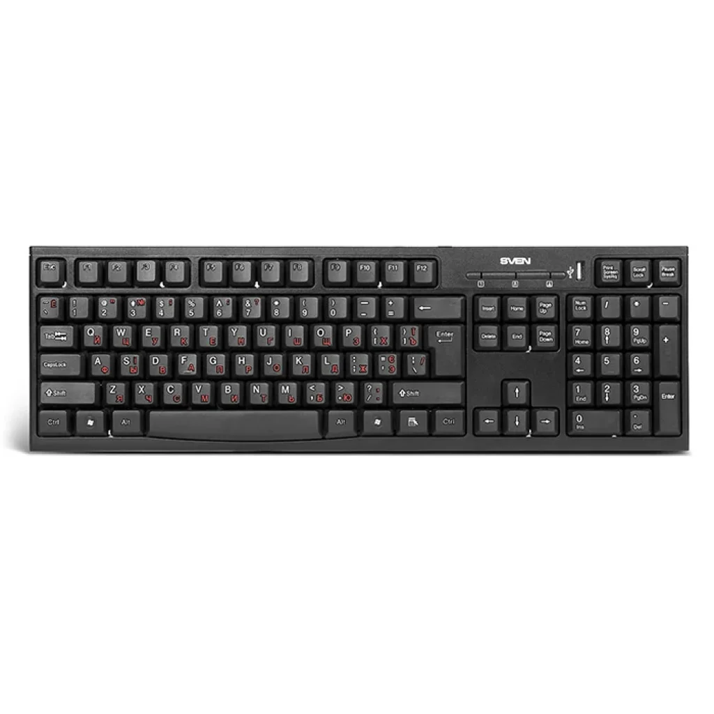 Клавіатура SVEN Standard 304 Black USB+HUB, 00600176 UA