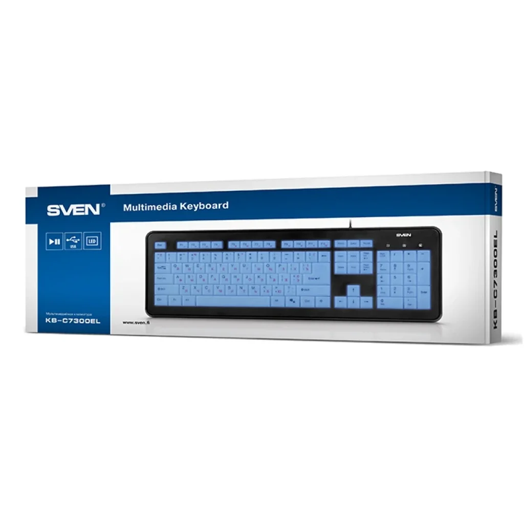 Клавіатура Sven KB-C7300EL чорний USB, 00600189 UA