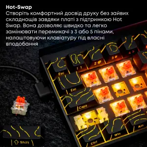 Клавіатура Ajazz NK68 Red Switch Black (NK68-R-S-B) UA