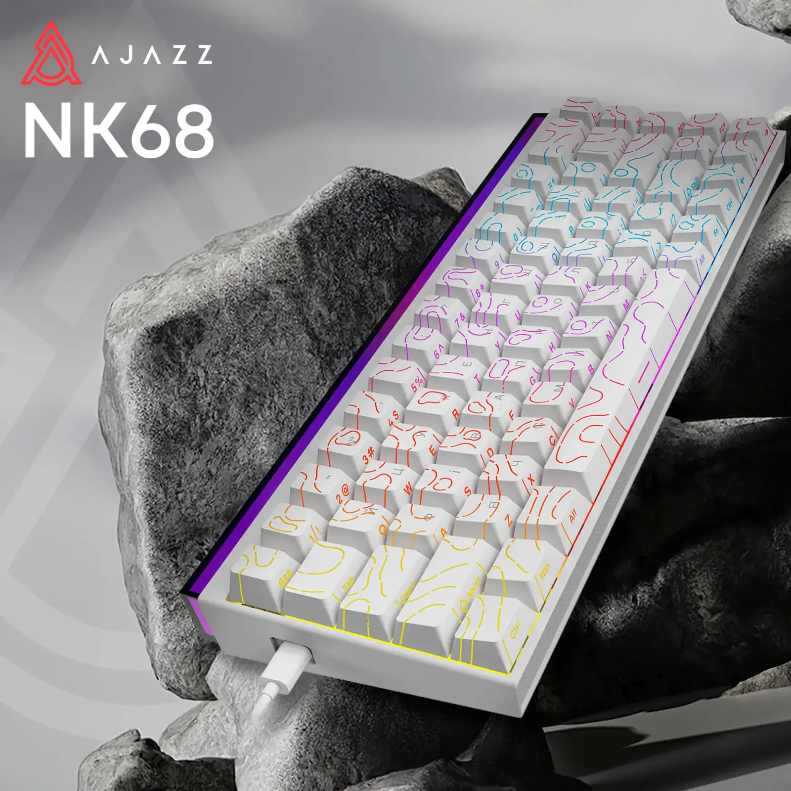 Клавіатура Ajazz NK68 Red Switch White NK68-R-S-W) UA