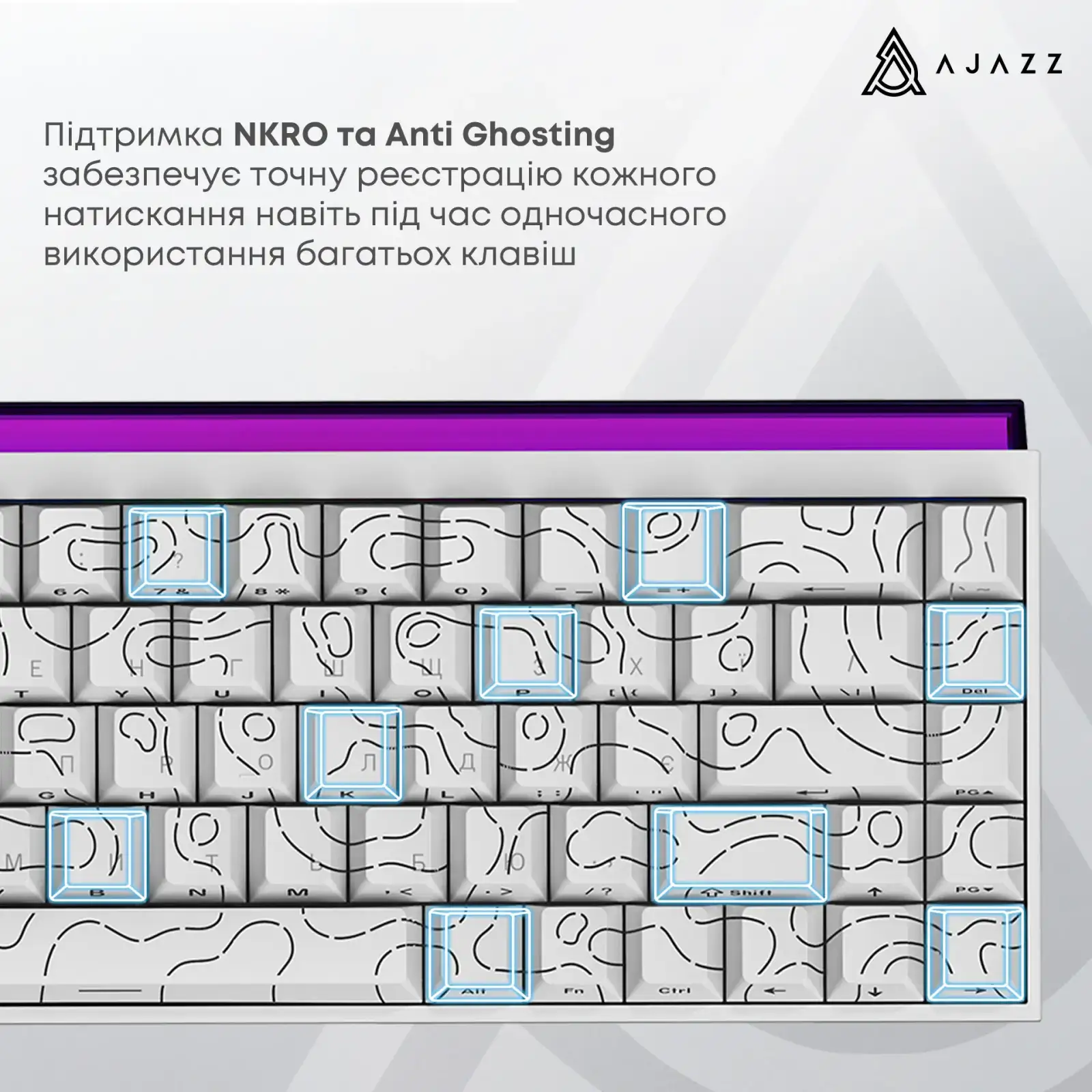 Клавіатура Ajazz NK68 Red Switch White NK68-R-S-W) UA