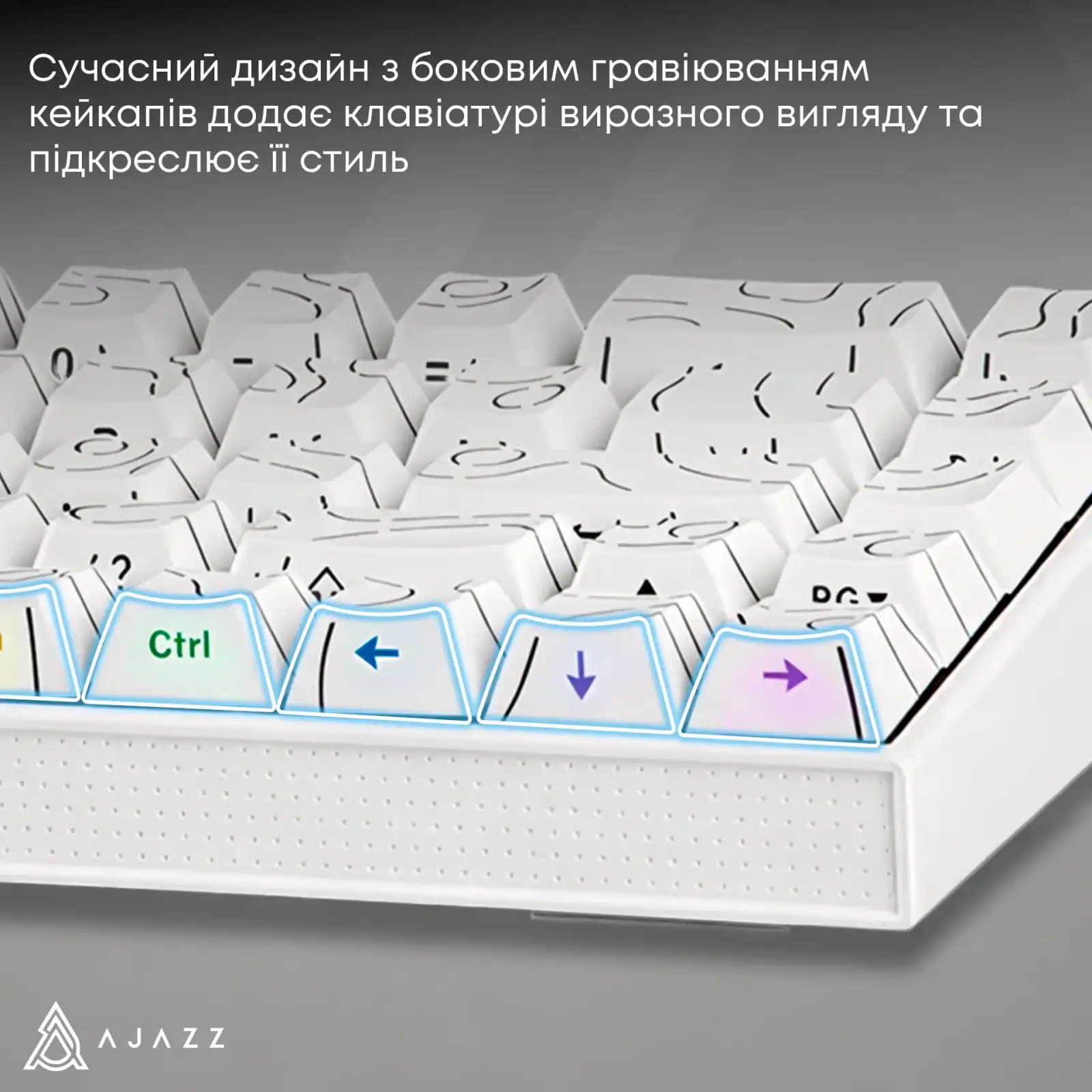 Клавіатура Ajazz NK68 Red Switch White NK68-R-S-W) UA