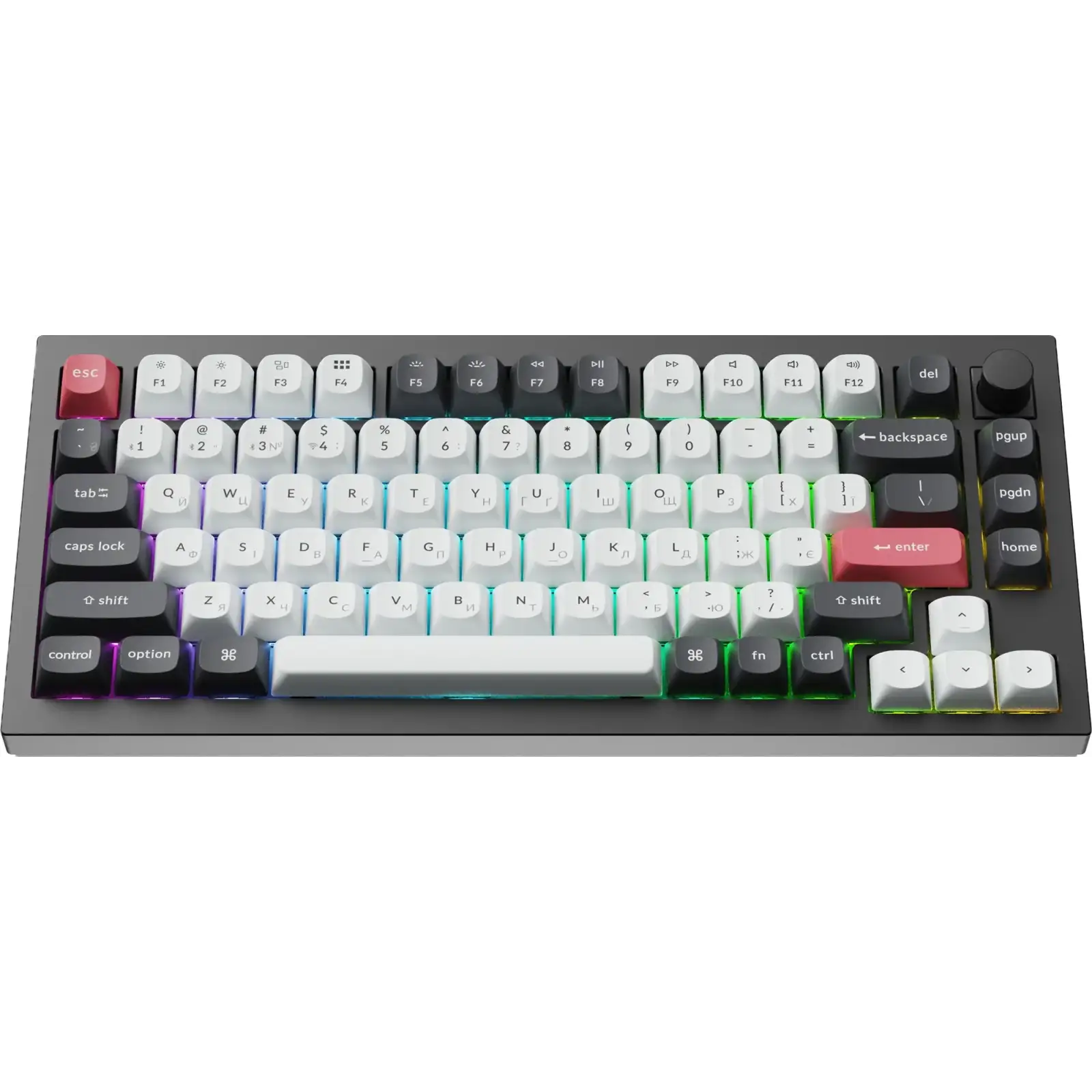 Клавиатура беспроводная Keychron Q1 HE Magnetic Switch Black RGB (Q1H-M1-UA) UA