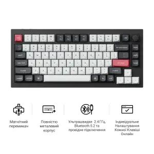 Клавиатура беспроводная Keychron Q1 HE Magnetic Switch Black RGB (Q1H-M1-UA) UA