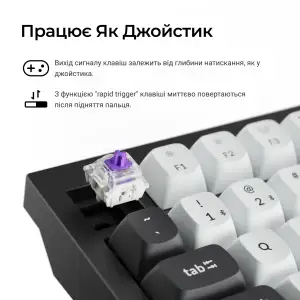 Клавиатура беспроводная Keychron Q1 HE Magnetic Switch Black RGB (Q1H-M1-UA) UA