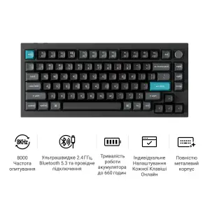 Клавиатура беспроводная Keychron Q1 Ultra Keychron Red Switch Black RGB (Q1U-M1-UA) UA
