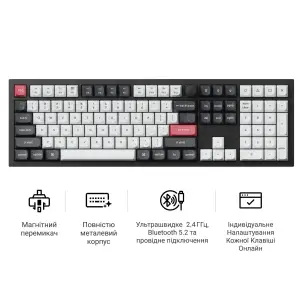 Клавіатура бездротова Keychron Q6 HE Magnetic Switch Black RGB (Q6H-M1-UA) UA
