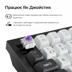 Клавіатура бездротова Keychron Q6 HE Magnetic Switch Black RGB (Q6H-M1-UA) UA