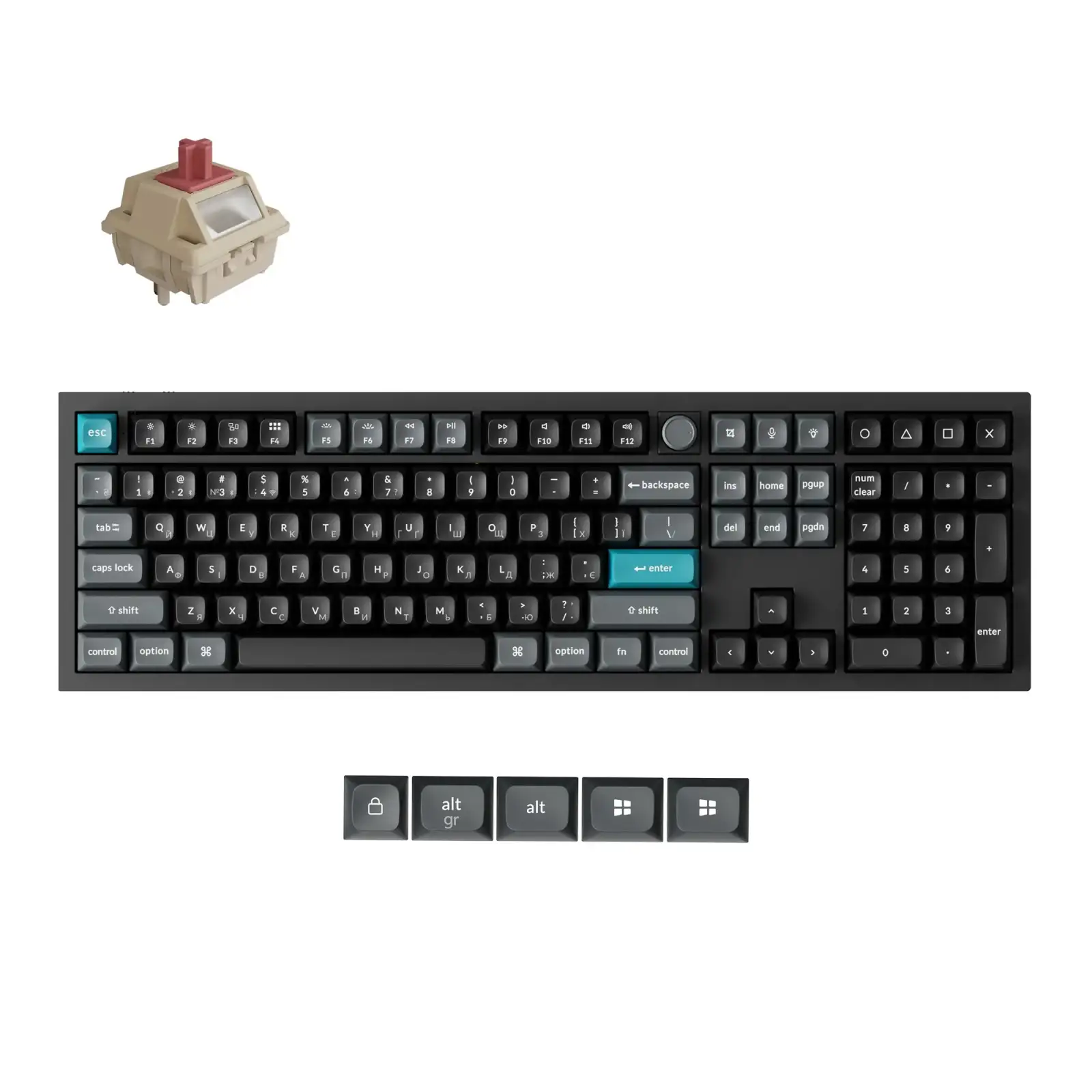 Клавиатура беспроводная Keychron Q6 Ultra Keychron Red Switch Black RGB (Q6U-M1-UA) UA