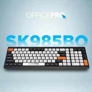 Клавиатура беспроводная OfficePro SK985BO Black/White UA