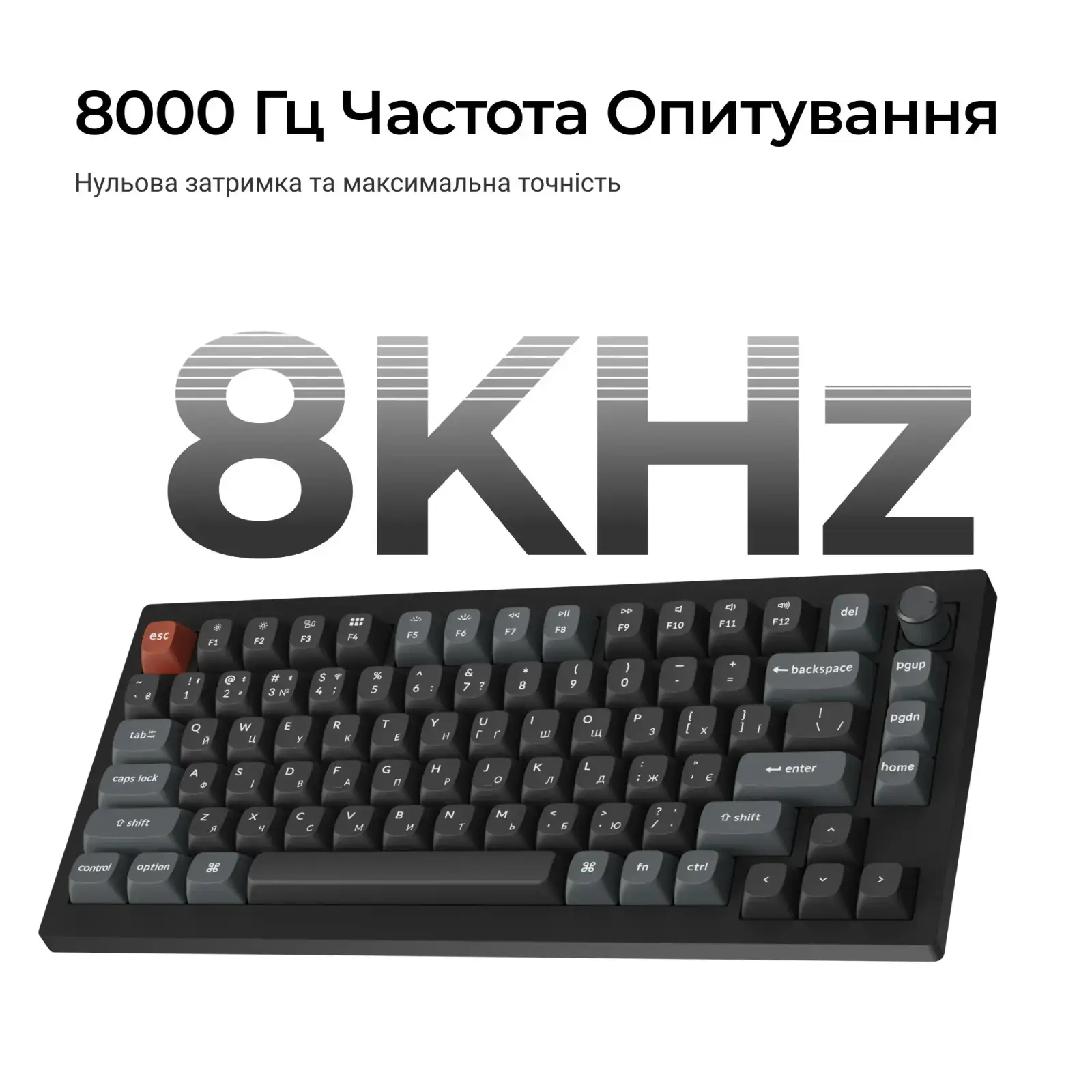 Клавіатура бездротова Keychron V1 Ultra Keychron Red Switch Black RGB (V1U-D1-UA) UA