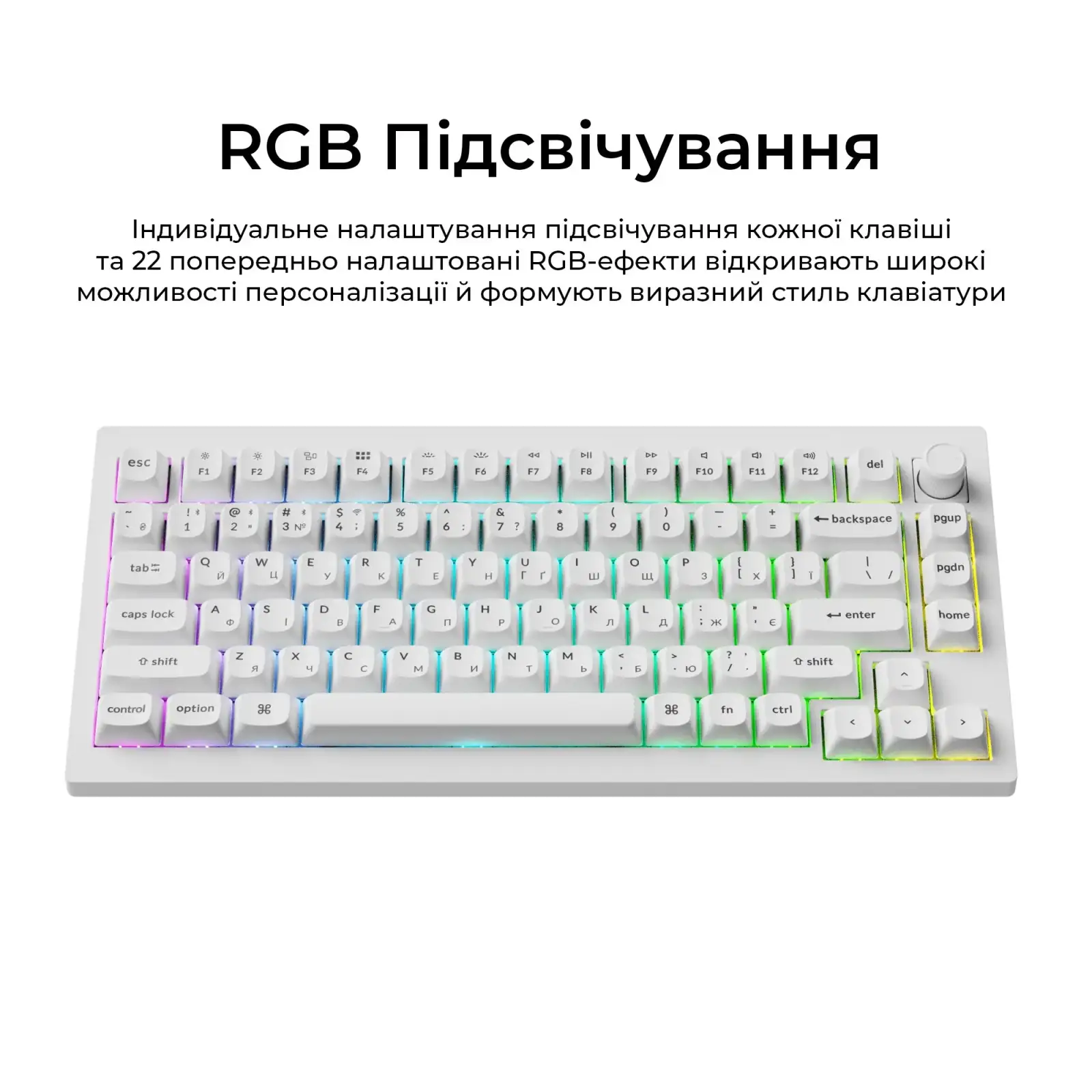 Клавиатура беспроводная Keychron V1 Ultra Keychron Red Switch White RGB (V1U-F1-UA) UA