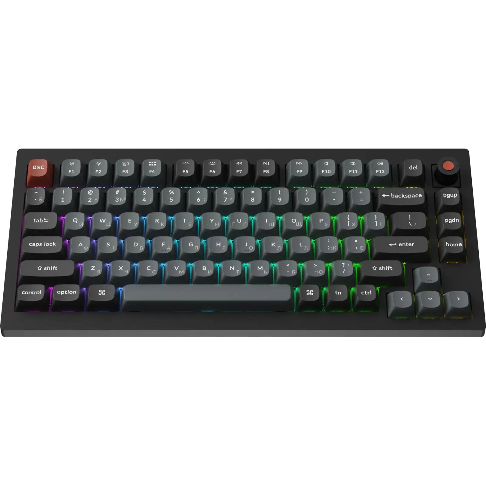 Клавиатура Keychron V1 8K Keychron Super Red Switch Black RGB (V1W-D1-UA) UA