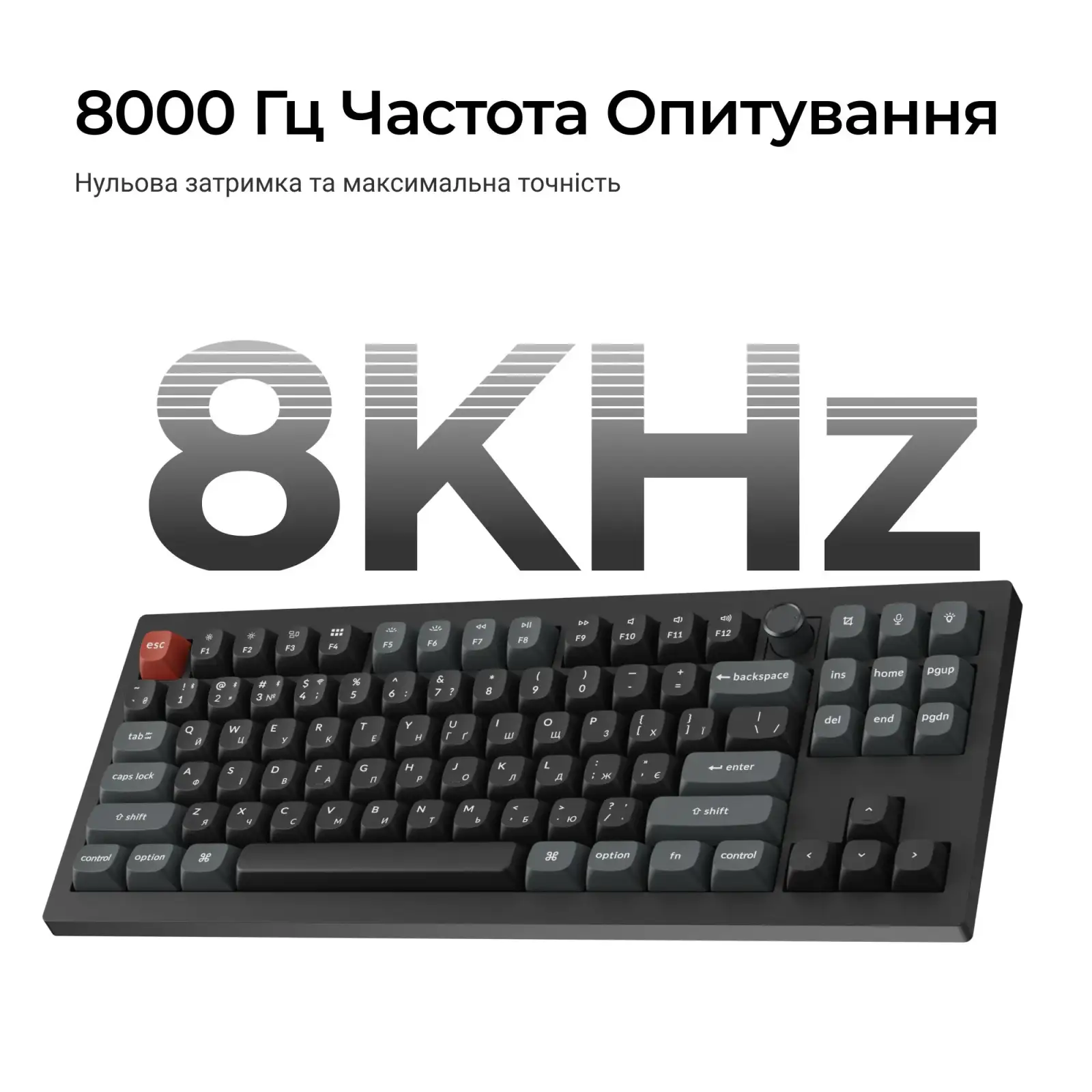 Клавіатура бездротова Keychron V3 Ultra Keychron Red Switch Black RGB (V3U-D1-UA) UA