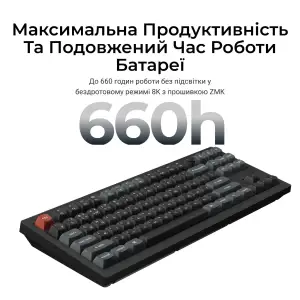 Клавіатура бездротова Keychron V3 Ultra Keychron Red Switch Black RGB (V3U-D1-UA) UA