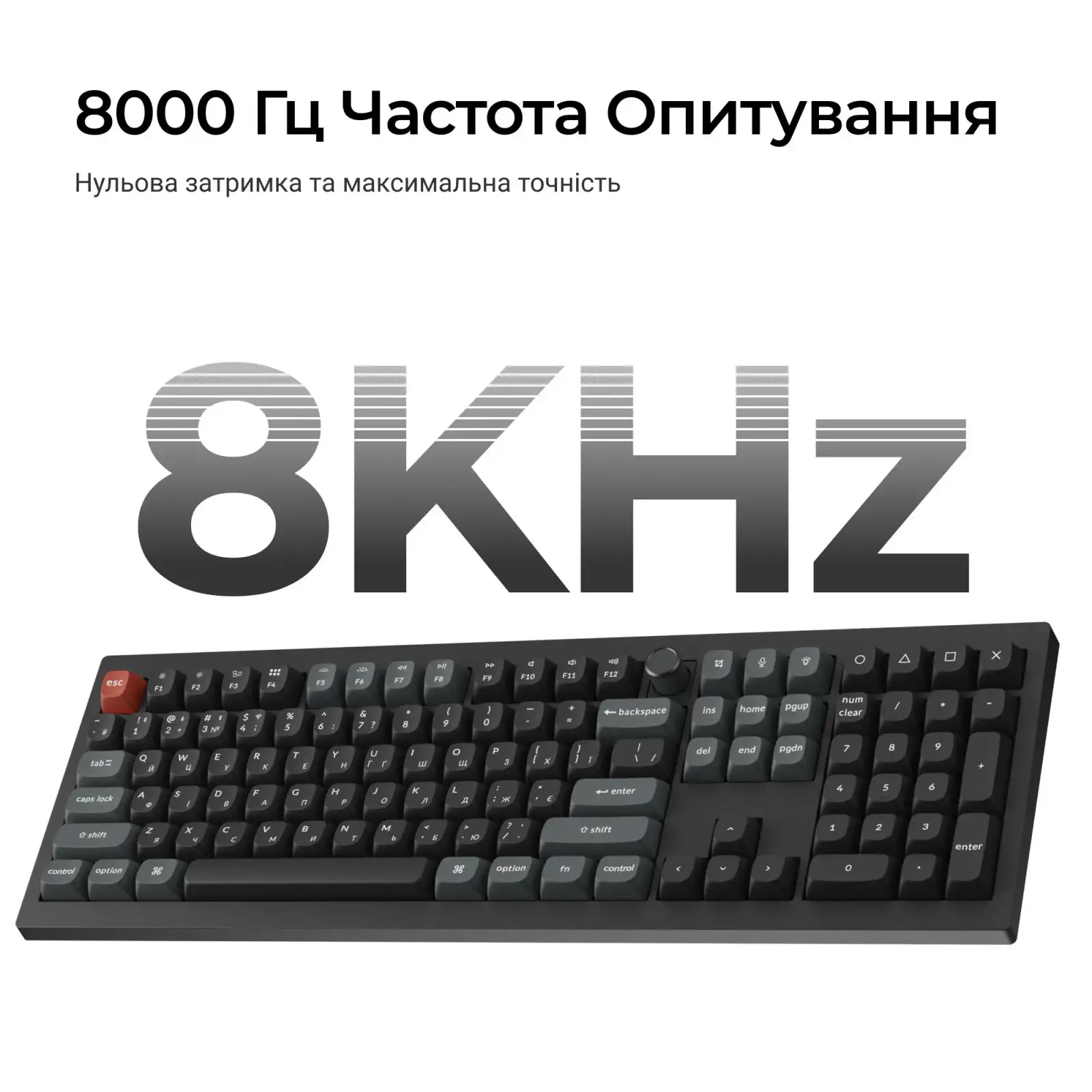 Клавіатура бездротова Keychron V6 Ultra Keychron Red Switch Black RGB (V6U-D1-UA) UA