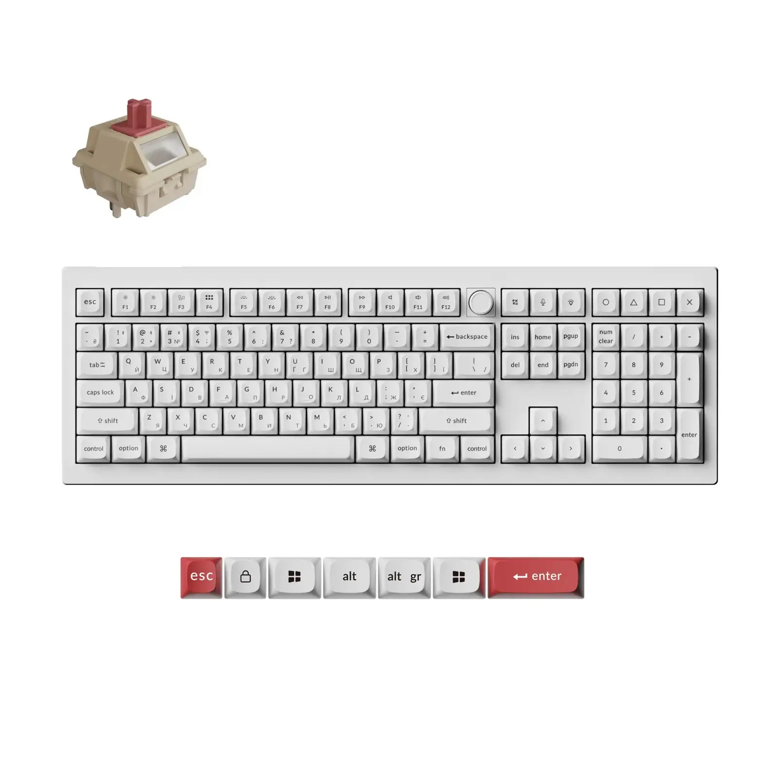 Клавиатура беспроводная Keychron V6 Ultra Keychron Red Switch White RGB (V6U-F1-UA) UA