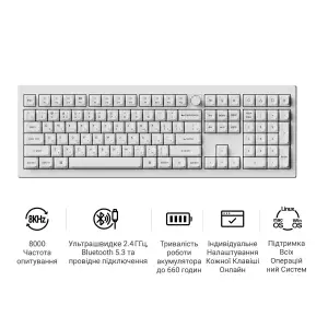 Клавиатура беспроводная Keychron V6 Ultra Keychron Red Switch White RGB (V6U-F1-UA) UA