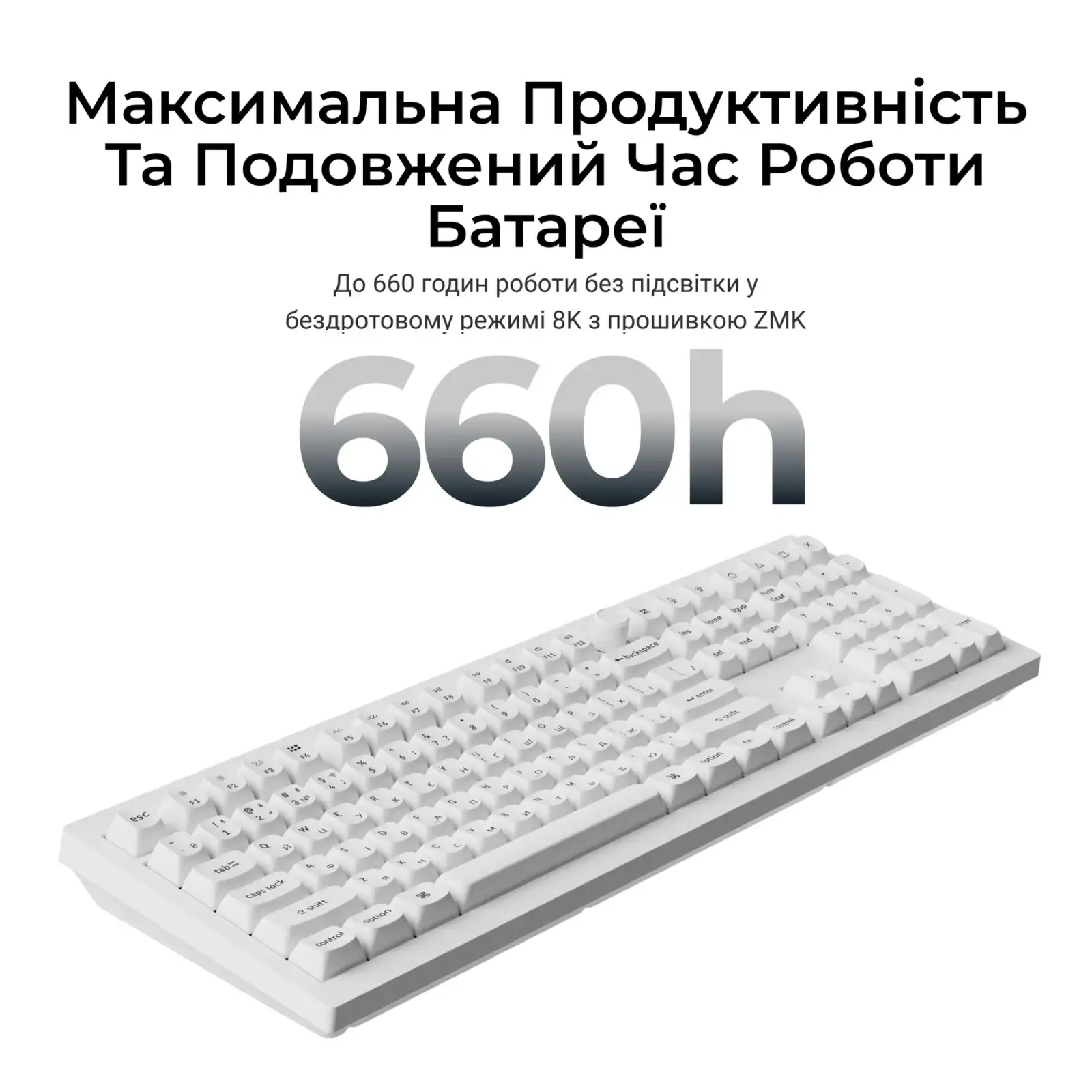 Клавиатура беспроводная Keychron V6 Ultra Keychron Red Switch White RGB (V6U-F1-UA) UA