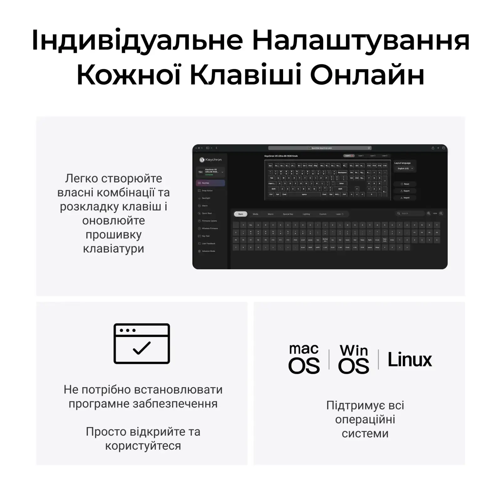Клавиатура беспроводная Keychron V6 Ultra Keychron Red Switch White RGB (V6U-F1-UA) UA