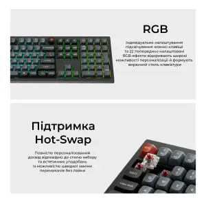 Клавиатура Keychron V6 8K Keychron Super Red Switch Black RGB (V6W-D1-UA) UA