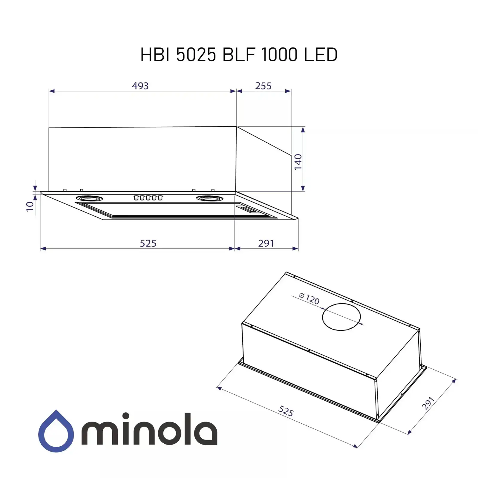 Витяжка Minola HBI 5025 BLF LED UA