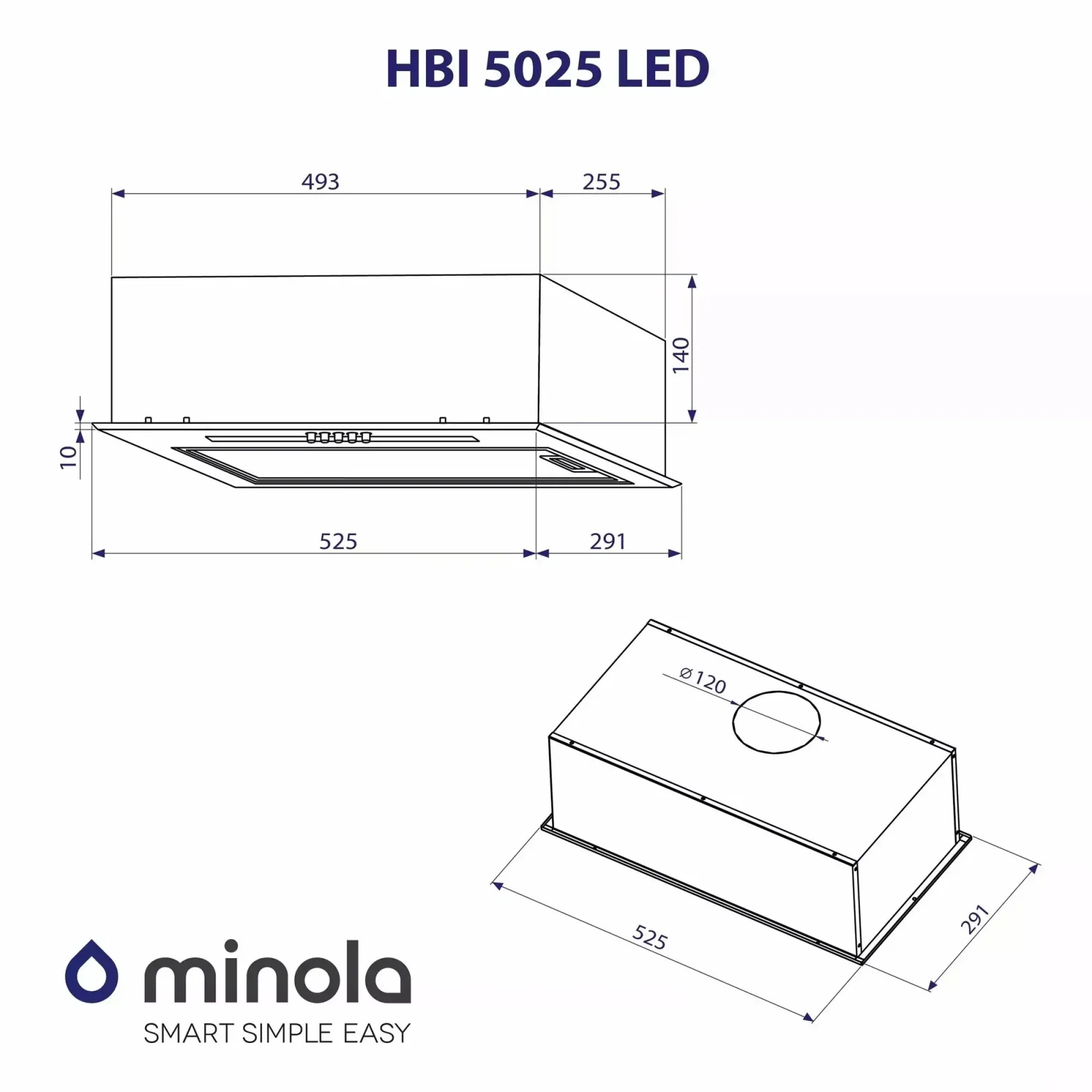 Вытяжка Minola HBI 5025 I LED UA