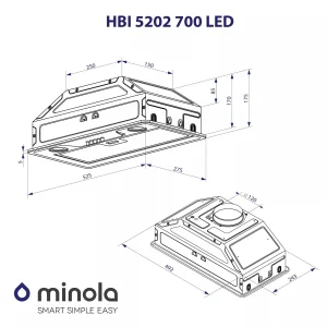 Вытяжка Minola HBI 5202 I 700 LED UA