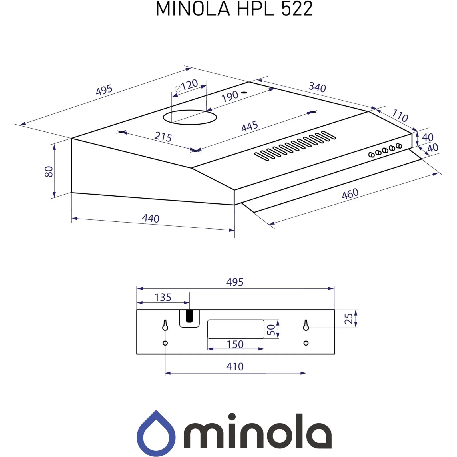Витяжка Minola HPL 522 BR UA