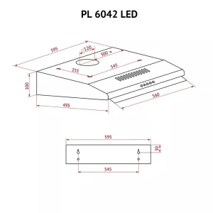 Витяжка Perfelli PL 6042 W LED UA