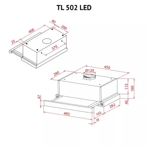 Витяжка Perfelli TL 502 BL LED UA