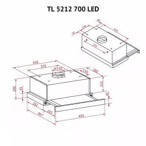 Витяжка Perfelli TL 5212 I 700 LED UA