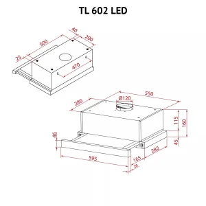 Витяжка Perfelli TL 602 I LED UA