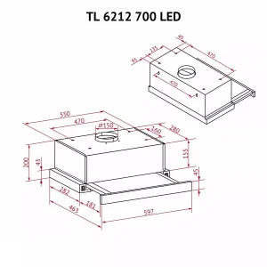 Витяжка Perfelli TL 6212 WH 700 LED UA
