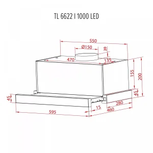 Витяжка Perfelli TL 6622 I 1000 LED UA