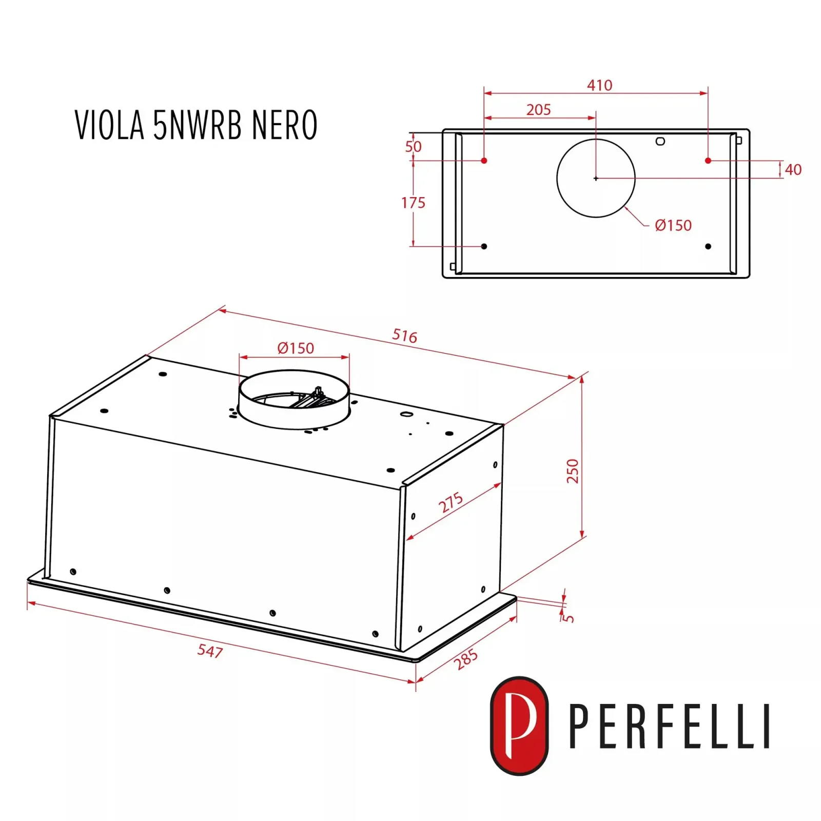 Витяжка Perfelli Viola 5NWRB Nero UA