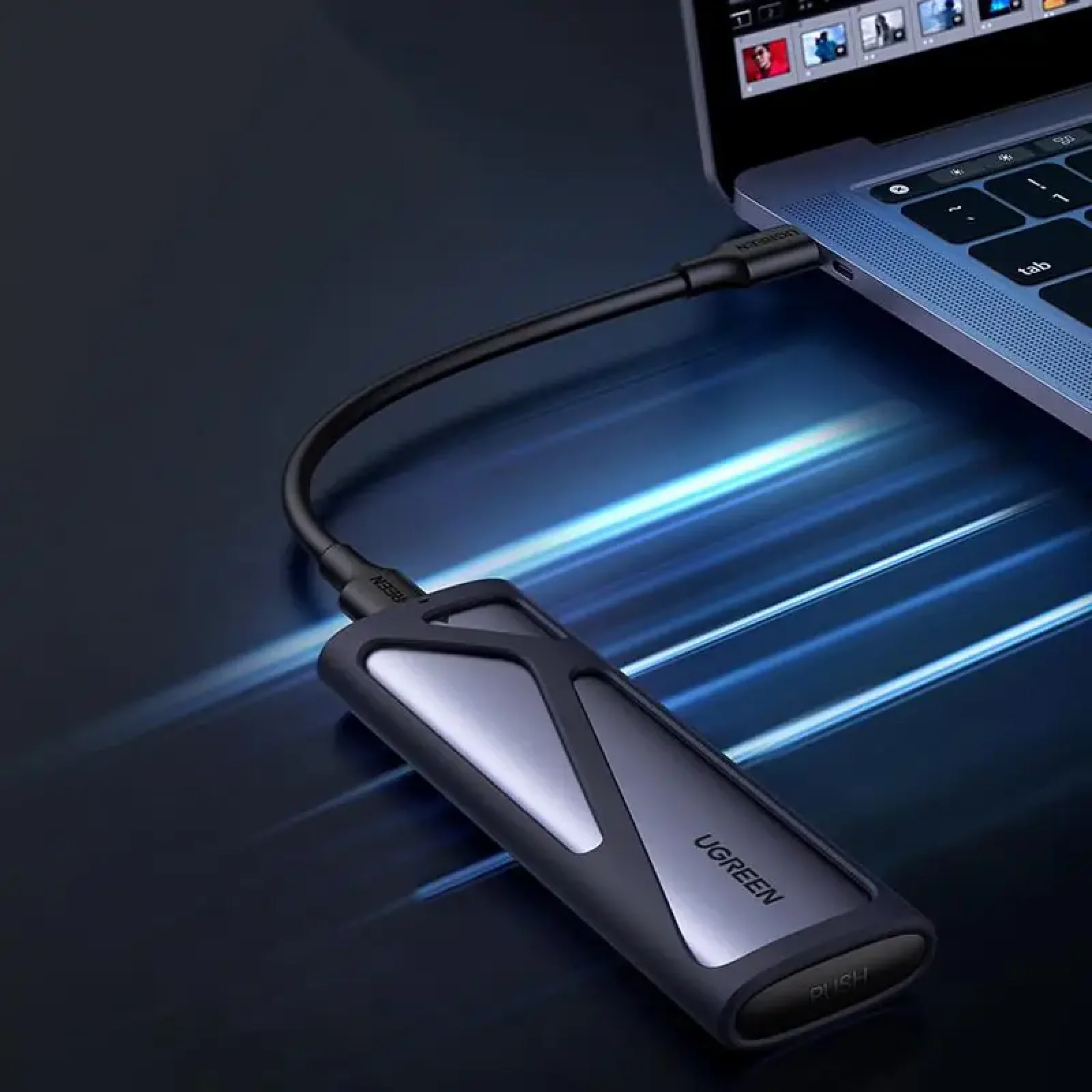 Зовнішня кишеня Ugreen для SSD M.2 (NVMe) M-Key 3.2 Gen2 CM400 Gray (90264) UA