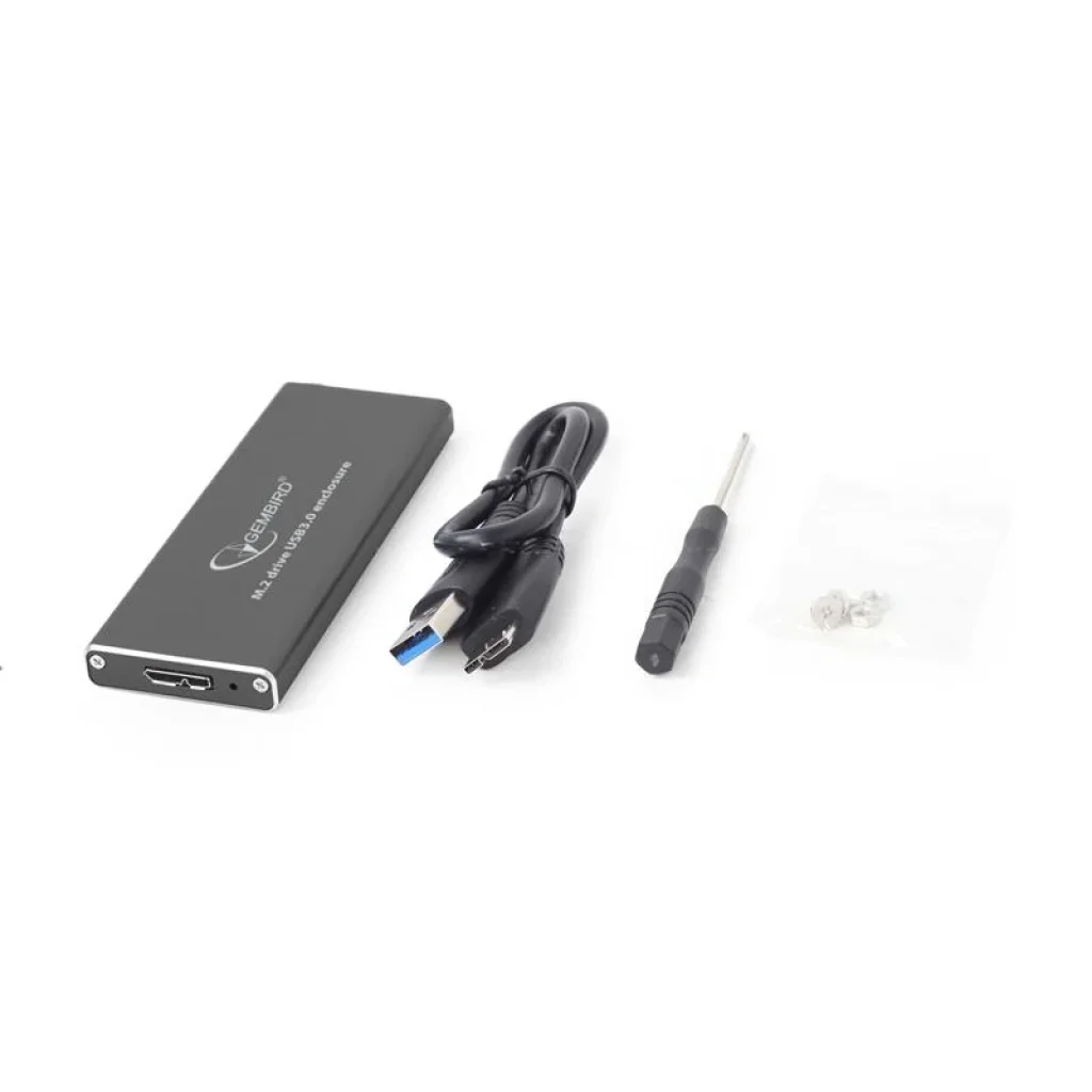 Зовнішня кишеня Gembird для підключення SSD M.2, USB 3.0, алюміній, Black (EE2280-U3C-01) UA