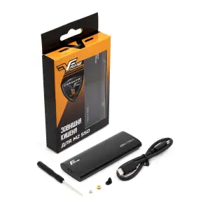 Внешний карман Frime M.2 NVMe PCIe, USB 3.2 Type-C, Metal, Black (FHE400.M2UC) UA
