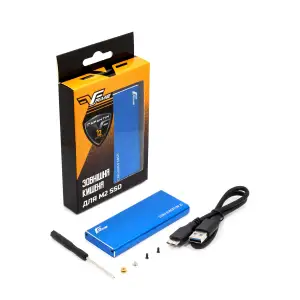 Внешний карман Frime M.2 NGFF SATA, USB 3.0, Metal, Blue (FHE202.M2U30) UA