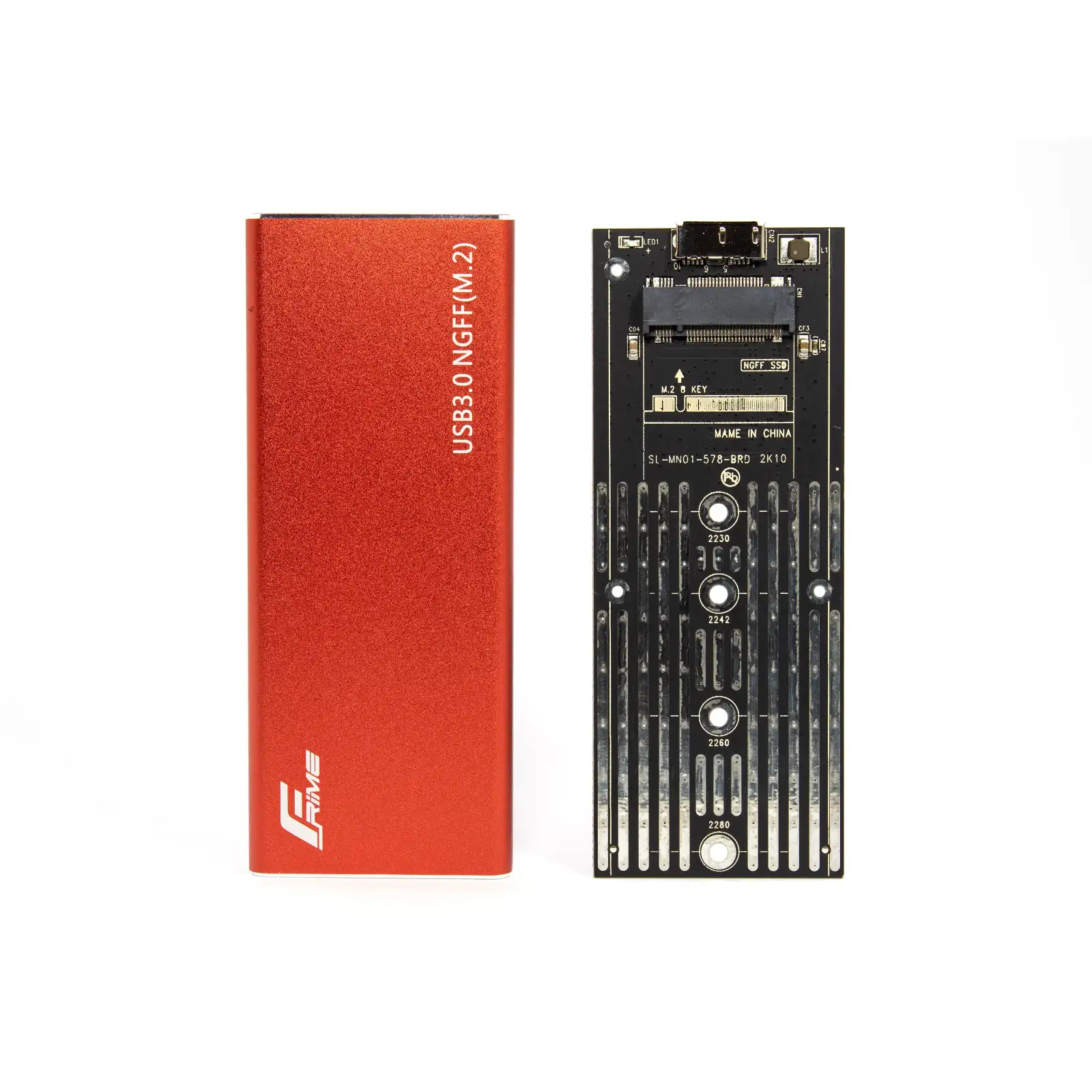 Внешний карман Frime M.2 NGFF SATA, USB 3.0, Metal, Red (FHE203.M2U30) UA