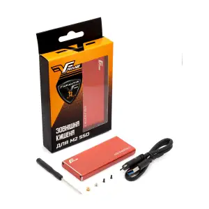 Внешний карман Frime M.2 NGFF SATA, USB 3.0, Metal, Red (FHE203.M2U30) UA