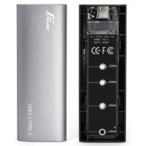 Зовнішня кишеня Frime M.2 NVMe PCIe, USB 3.2 Type-C, Metal, Silver (FHE401.M2UC) UA