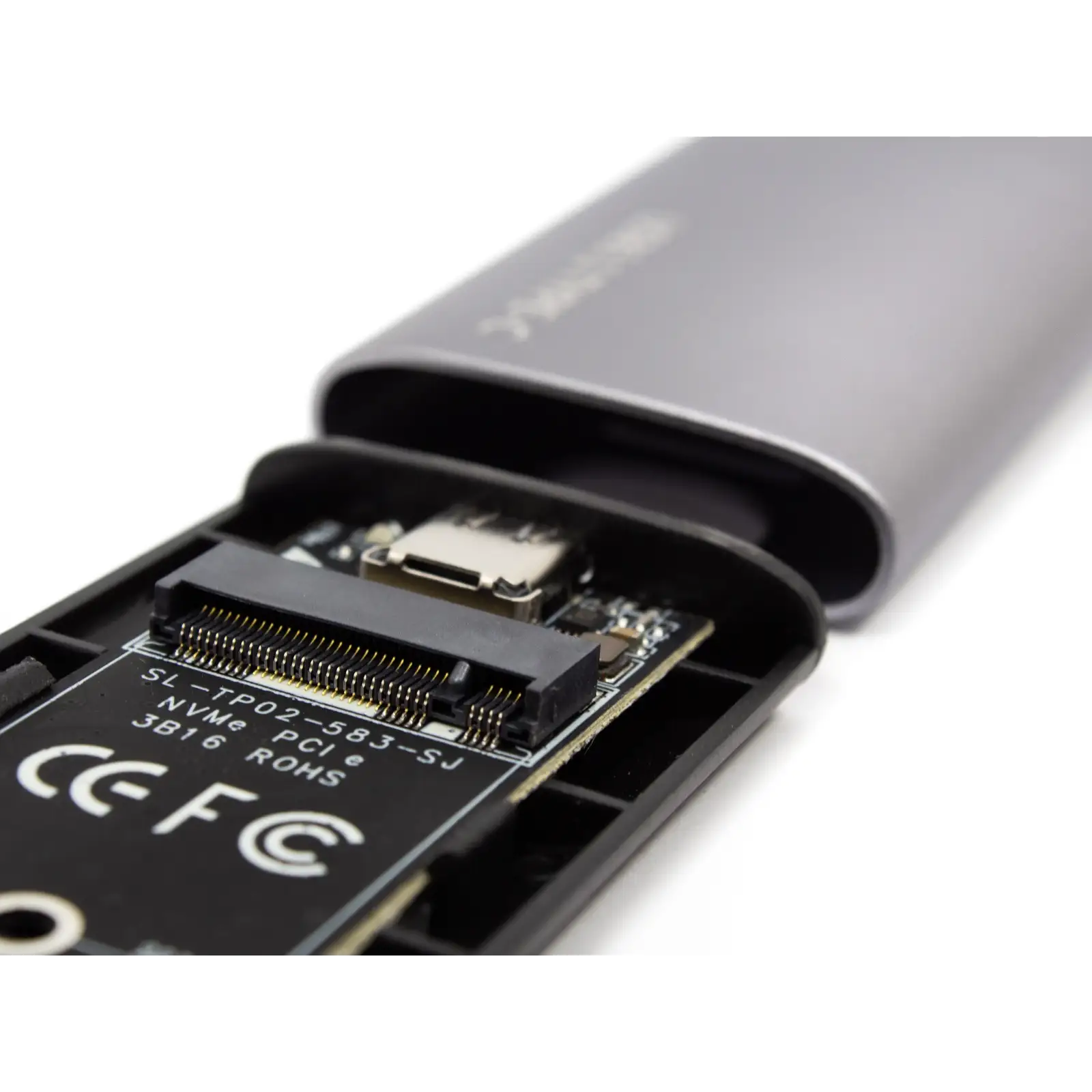 Внешний карман Frime M.2 NVMe PCIe, USB 3.2 Type-C, Metal, Silver (FHE401.M2UC) UA