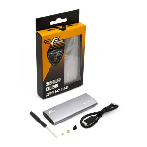 Внешний карман Frime M.2 NVMe PCIe, USB 3.2 Type-C, Metal, Silver (FHE401.M2UC) UA