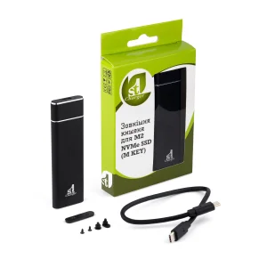 Внешний карман 1StCharger для M2 NVMe PCIe SSD Type C 10Gbps Black (M2E.01.NVME.Black) UA