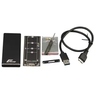 Внешний карман Frime SSD M.2, USB 3.0, Metal, Black (FHE200.M2U30) UA