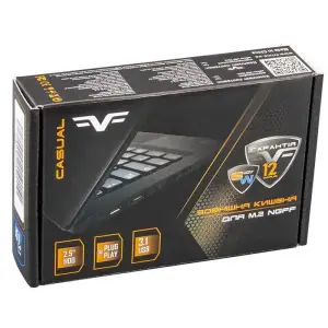 Внешний карман Frime SSD M.2, USB 3.0, Metal, Black (FHE200.M2U30) UA