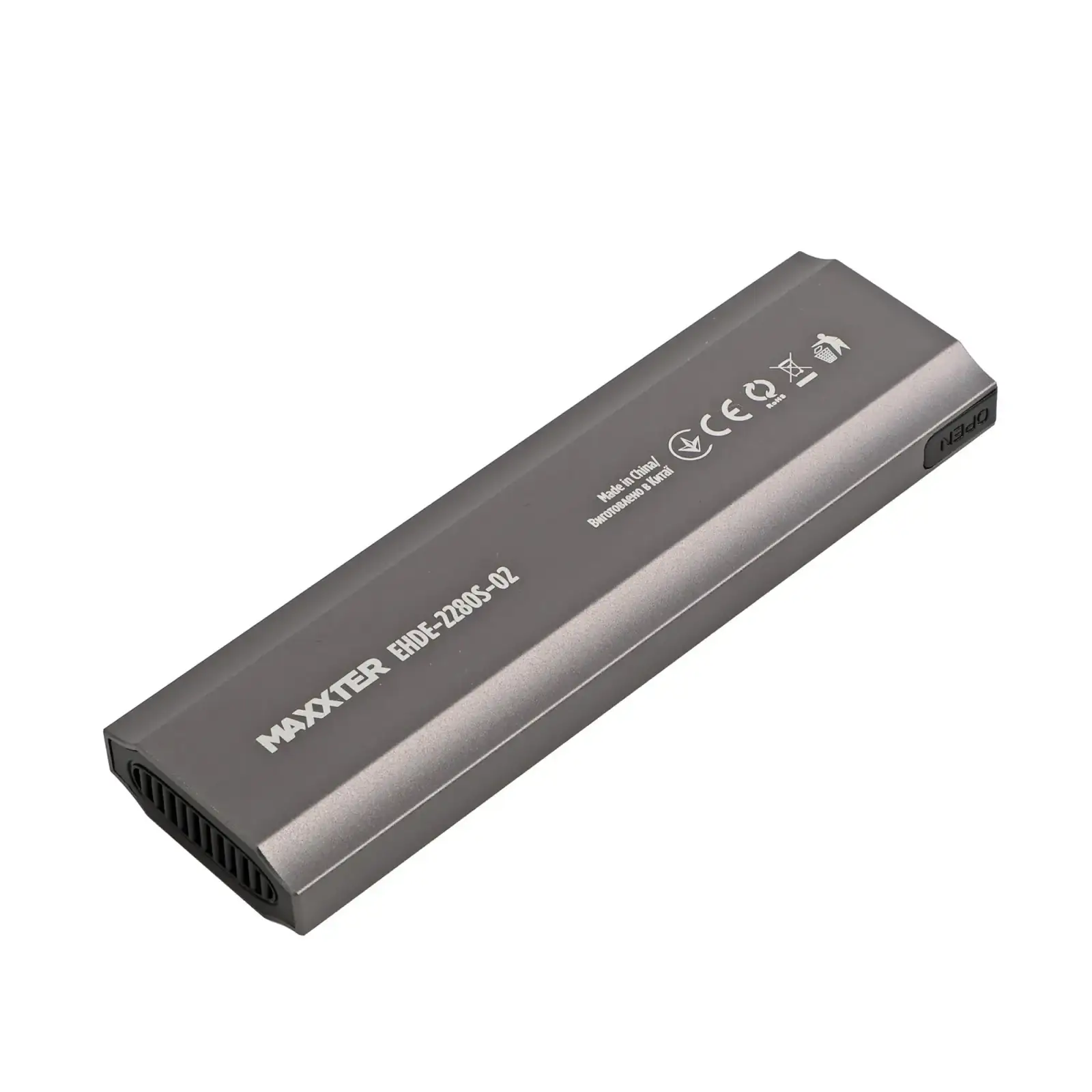 Зовнішня кишеня Maxxter M.2 NVMe PCIe, USB 3.1 Type-C Gen2, Metal, Black (EHDE-2280S-02) UA